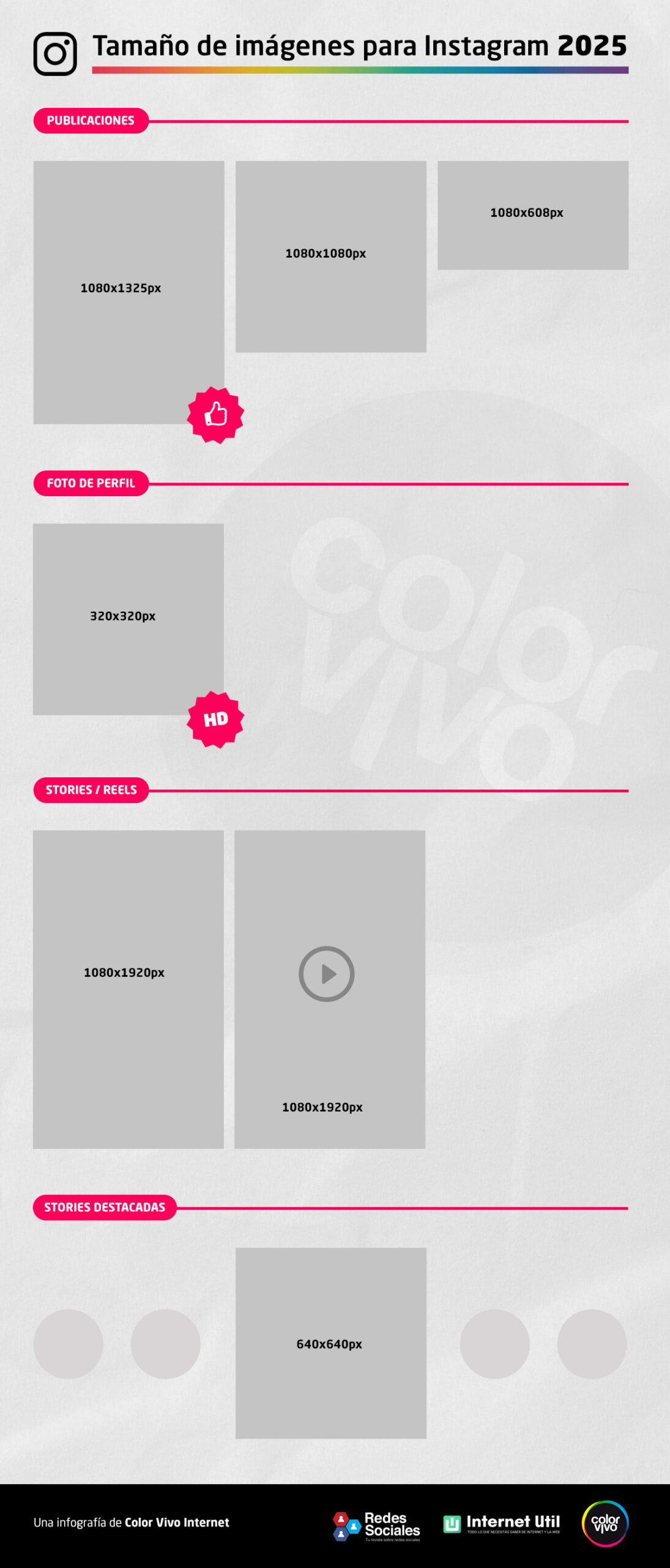 Tamaño de imágenes para Instagram 2025 - Color Vivo Internet